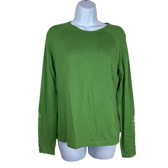 J McLaughlin Sweater Womens Small Green Jamey Pullover Old Money Quiet Luxury - Picture 1 of 10